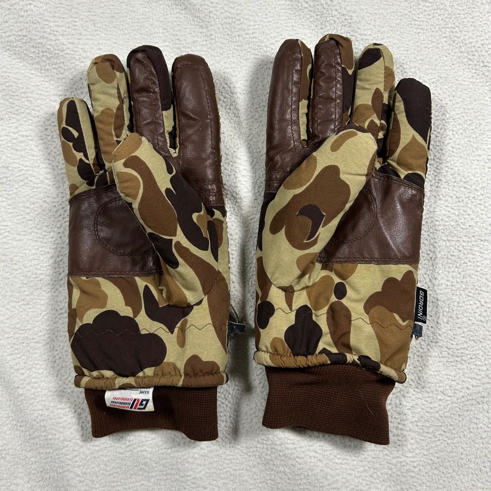 Gordini Gloves Mens L Brown Camo Gore-Tex Thinsulate Leather Palm Winter Hunting